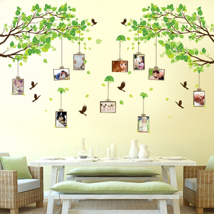 照片墙贴纸温馨浪漫创意卧室，客厅电视背景墙上树叶，装饰贴画自粘
