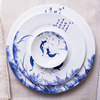 景德镇陶瓷器56头骨瓷餐具套装青花瓷釉中彩年年有余碗碟十碗十盘