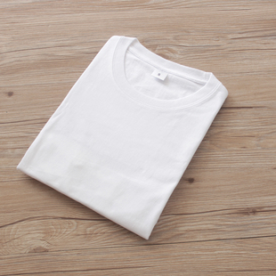 200g出口日本重磅纯棉基础圆领T恤厚实不透纯白短袖男女款打底衫
