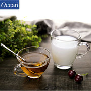 ocean泰国进口有把耐热透明玻璃水杯咖啡杯微波炉，牛奶杯子早餐杯