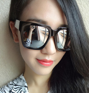 韩版复古眼镜男女潮超大黑方框显瘦太阳镜遮阳镜水银反光墨镜
