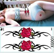 防水纹身贴女款玫瑰腰腹部性感遮疤痕持久一次性全店满18