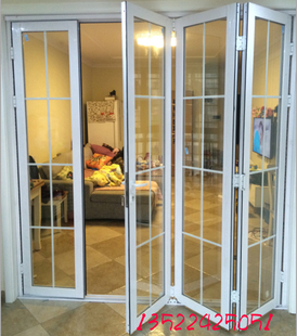 大折叠门推拉门隔断钛镁铝合金钢化玻璃阳台厨房客厅洗车房车库门