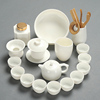德化羊脂玉白瓷功夫茶具，套装陶瓷纯白色高档轻奢家用简约盖碗茶道