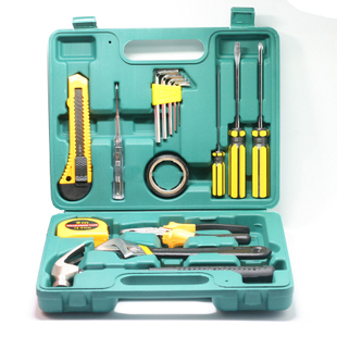 工具12件套工具箱 家用工具盒家庭工具套装组合工具