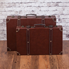 英伦欧式复古手提箱整理储物木箱子收纳橱窗，陈列摄影道具木质皮箱