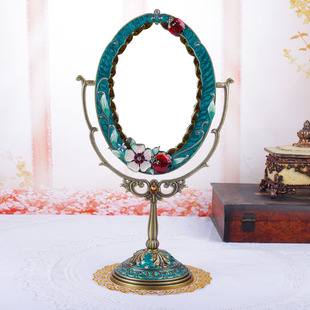 高清欧式镜子化妆镜女公主镜台式韩国书桌台镜台面镜结婚梳妆镜