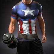 超人pro紧身衣男锻炼健身衣蝙蝠侠服速干跑步运动短袖t恤