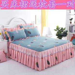 双层花边床裙床罩单件，床群床套床单，床笠1.5m1.8m2m床送枕套一对
