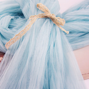 满29元包百褶风琴褶布料 网纱网布素色净色纯色冰激凌蓝色0.5