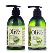 韩伊橄榄olive洗发沐浴室，洗护2件套装洗发水沐浴露营养
