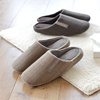 男女士家居日式素色，针织居家情侣静音地板，室内秋冬天棉拖鞋