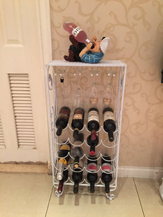 铁艺红酒架摆件地式酒柜，创意葡萄酒瓶，架酒杯架酒具客厅酒格