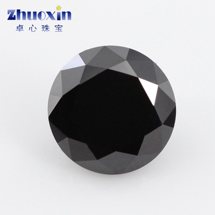 圆形天然黑色尖晶石裸石戒面原石  刻面散珠黑宝石主石钻3.0~14mm