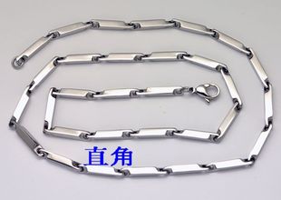 钛钢项链三维立体多切面，实心钛钢项链男款男式不锈钢项链1001