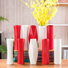 30cm能装水现代简约陶瓷花瓶 新房喜庆红色花瓶插花 白色风格家居