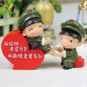 革命爱情小兵系列，小红军八荣八耻树脂，娃娃摆件创意结婚礼物