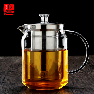玻璃茶壶耐高温加厚泡茶壶耐热家用小号不锈钢过滤玻璃水壶花茶壶