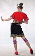 少数民族佤族女装服装/舞蹈演出服装/红色短裙短款舞台表演服饰