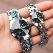 情侣手表一对钢带防水女士，潮流男士学生韩版时尚自动机械石英表