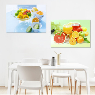 餐厅装饰画小清新水果，现代简约墙壁画，无框画单幅创意个性餐厅挂画