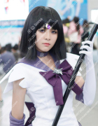 cosplay假发土萌萤美少女战士水手土星萨，杜恩黑色蓬松短发