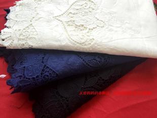 满60元镂空重工刺绣连衣裙吊带，纯棉布料面料3色黑白蓝宽1.4米