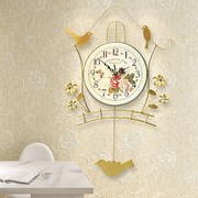 时尚小鸟图案造型时钟房间客厅装饰挂钟，创意家用新房子(新房子)点缀墙