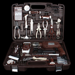 奥凯五金工具套装，德国电工组套家用多功能，手动维修锂电钻工具箱