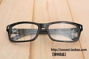 复古TR90张大奕皮质平光镜眼镜架权志龙同款男女ins原宿眼镜框子
