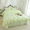 韩式公主风全棉床裙四件套纯棉蕾丝贴布绣花蝴蝶被套1.8m床上用品