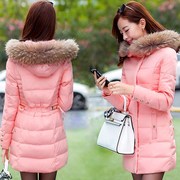 反季棉衣女中长款韩版修身羽绒棉服，加厚时尚棉袄学生冬装外套