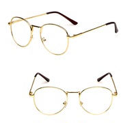复古眼镜圆形文艺女士金丝眼镜框金色细边男士眼镜架可配近视镜片