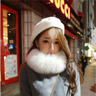 韩版冬季保暖百搭白厚仿狐狸毛兔毛皮草毛领子围巾女围脖