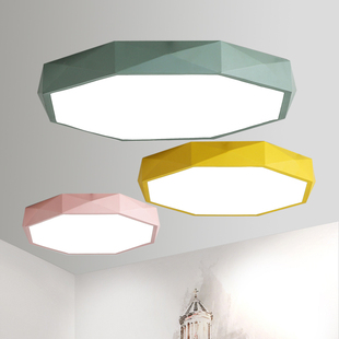 超薄马卡龙彩色北欧个性创意几何灯具客厅卧室餐厅书房LED吸顶灯