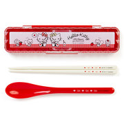 日本sanriohellokitty餐具筷子，勺子連盒套裝