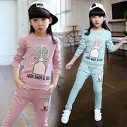童装女童秋装套装2018韩版儿童，运动套装春秋中大童卫衣两件套