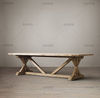 欧式实木做旧长方形，餐桌美式仿古餐桌，法式地中海风格家具餐桌