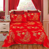 结婚床单单件红色床单大红色婚庆1.5米床1.8米床2.0m床双人酒店用