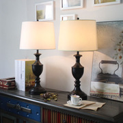 美式铁艺台灯卧室床头灯简约创意书房客厅装饰样板房设计师台
