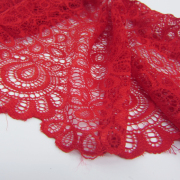 22cm特色编织大红色蕾丝花边做裙边袖子领口镂空通花腰带装饰