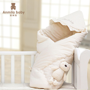 初生婴儿抱被新生儿春秋冬款纯棉包被可脱胆包毯宝宝用品睡袋抱毯