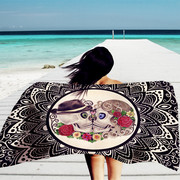 欧美半身裙方形沙滩巾海边度假披纱裹纱裹裙地垫瑜伽垫野餐垫