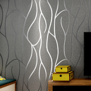 3D立体条纹壁纸客厅电视背景墙纸现代简约卧室无纺布鹿皮绒壁纸