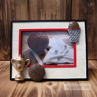 篮球个性定制工艺纪念创意浮雕立体树脂画生日礼物软装饰相框