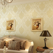 欧式墙纸无纺布壁纸卧室，客厅电视背景墙，植绒烫金3d