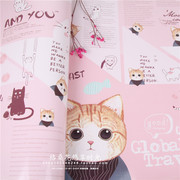 中国风猫咪动物包装纸包书皮纸墙纸清新背景纸节日礼物手工纸