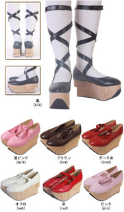 日本bodyline高跟松糕，底绑带鞋lolita洛丽塔西太后厚底鞋摇马鞋