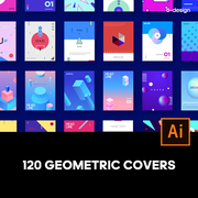 120款极简创意现代抽象几何图形毕业海报封面设计版式矢量素材