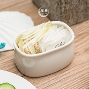 强化瓷纯白糖缸一次性袋装糖罐简约便捷糖盒澳式糖缸咖啡配套器具